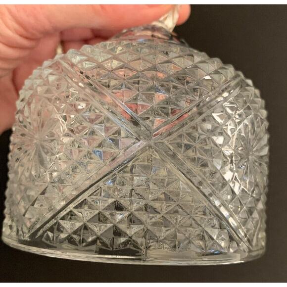 Vintage Heavy Pressed Glass Butter Cover Lid Dome 3 3/4"d x 4 3/4"h - Picture 6 of 9